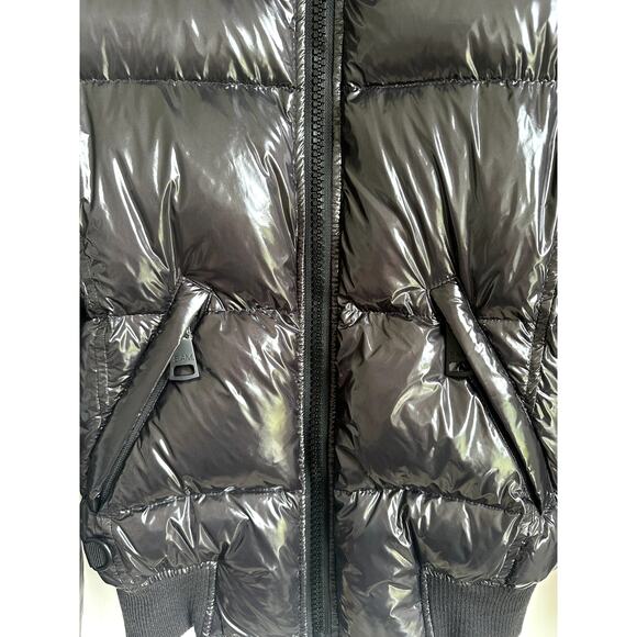 SAM Freestyle Bomber Jacker Puffer Black Shiny Size Medium - Picture 3 of 12